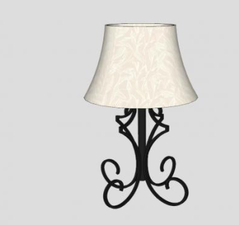 古典铁艺台灯SU模型下载_sketchup草图大师SKP模型