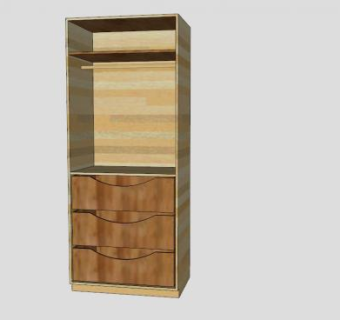 板式双开门衣柜SU模型下载_sketchup草图大师SKP模型