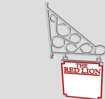 锻铁酒吧商店招牌SU模型下载_sketchup草图大师SKP模型