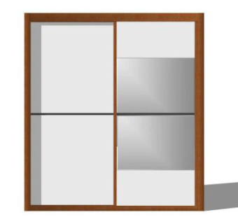现代双滑门衣柜衣橱SU模型下载_sketchup草图大师SKP模型