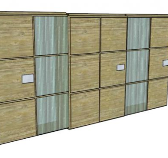 现代一字推拉门衣柜SU模型下载_sketchup草图大师SKP模型