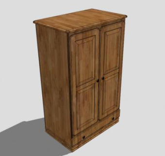 现代实木松树衣柜SU模型下载_sketchup草图大师SKP模型