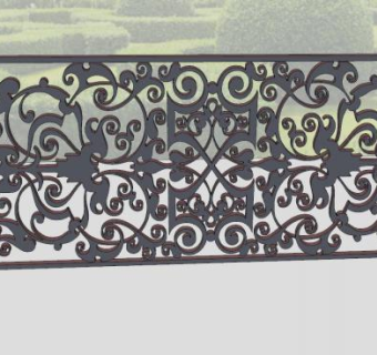 装饰铸铁护栏图案SU模型下载_sketchup草图大师SKP模型