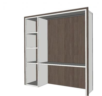 现代开放式板式衣柜SU模型下载_sketchup草图大师SKP模型