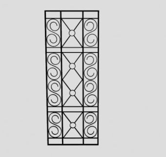 铁艺珊栏SU模型下载_sketchup草图大师SKP模型