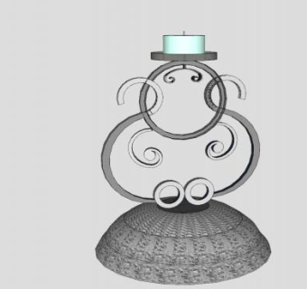 铁艺烛台SU模型下载_sketchup草图大师SKP模型