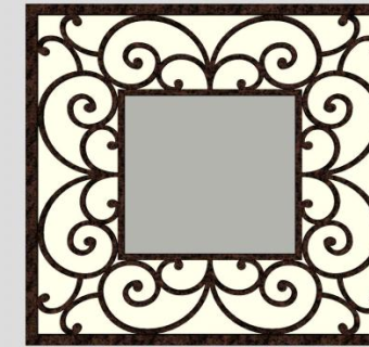 老式风格铁艺镜子SU模型下载_sketchup草图大师SKP模型