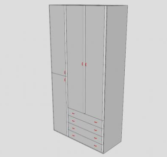 阿马迪奥白色衣橱SU模型下载_sketchup草图大师SKP模型
