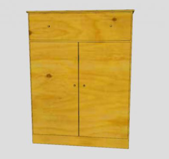 现代板式双开门衣柜SU模型下载_sketchup草图大师SKP模型