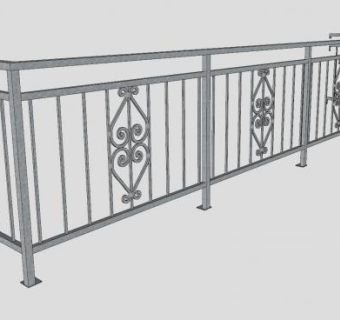 铸铁阳台围栏SU模型下载_sketchup草图大师SKP模型