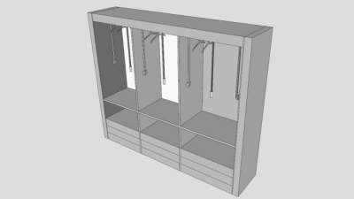 现代白色伯托奇衣橱SU模型下载_sketchup草图大师SKP模型