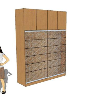 双滑动的衣柜SU模型下载_sketchup草图大师SKP模型