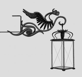 欧式装饰铸铁壁灯SU模型下载_sketchup草图大师SKP模型