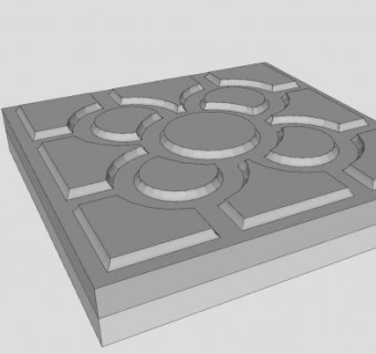 铸铁人行道砖SU模型下载_sketchup草图大师SKP模型