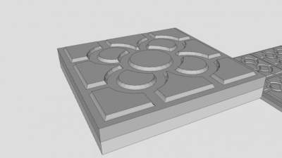 铸铁人行道砖SU模型下载_sketchup草图大师SKP模型