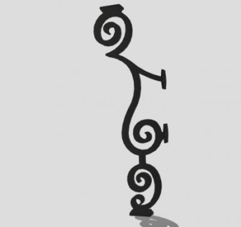 巴洛克式铁艺支撑腿SU模型下载_sketchup草图大师SKP模型