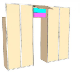 黄色双滑门衣柜SU模型下载_sketchup草图大师SKP模型