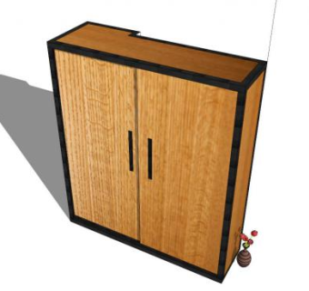 卧室家居双开门衣柜SU模型下载_sketchup草图大师SKP模型