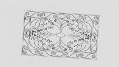 欧式铁艺栏杆SU模型下载_sketchup草图大师SKP模型