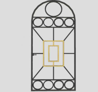 拱形铁艺门SU模型下载_sketchup草图大师SKP模型