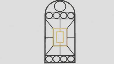 拱形铁艺门SU模型下载_sketchup草图大师SKP模型