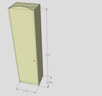现代单开门衣柜SU模型下载_sketchup草图大师SKP模型