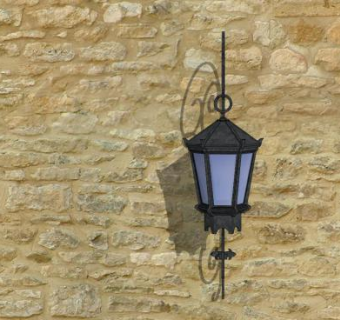 欧式铁艺壁挂式提灯SU模型下载_sketchup草图大师SKP模型