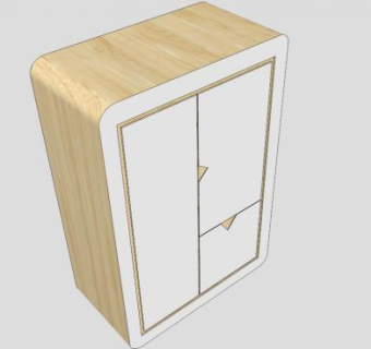 现代卧室平开式衣柜SU模型下载_sketchup草图大师SKP模型