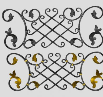 欧式锻铁室内装饰SU模型下载_sketchup草图大师SKP模型