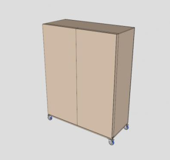 简约双开门衣柜SU模型下载_sketchup草图大师SKP模型