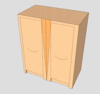 简单木制衣柜SU模型下载_sketchup草图大师SKP模型