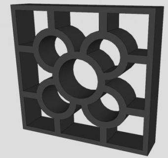 镂空铁艺围栏SU模型下载_sketchup草图大师SKP模型