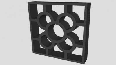 镂空铁艺围栏SU模型下载_sketchup草图大师SKP模型