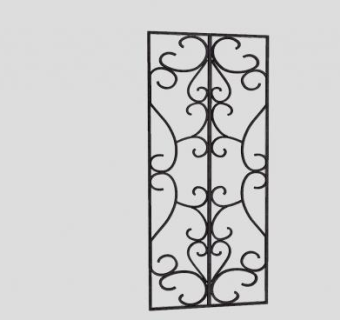 锻铁镂雕栏杆SU模型下载_sketchup草图大师SKP模型