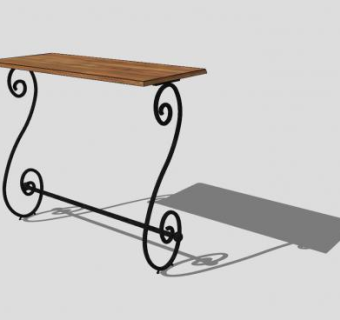 欧式木制铁艺支架SU模型下载_sketchup草图大师SKP模型