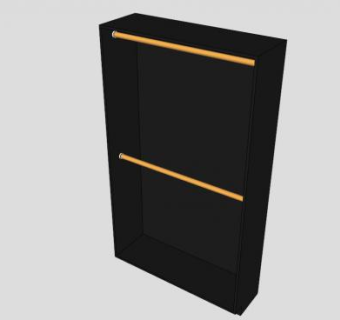 开放式黑色衣柜SU模型下载_sketchup草图大师SKP模型