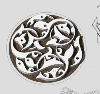 圆形雕花装饰SU模型下载_sketchup草图大师SKP模型