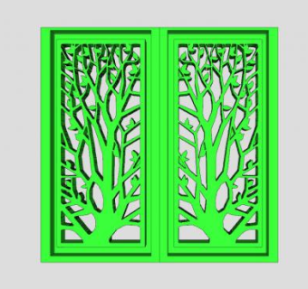 绿色树枝装饰大门SU模型下载_sketchup草图大师SKP模型