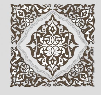 方形镂雕装饰SU模型下载_sketchup草图大师SKP模型