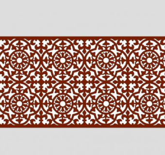 深红色镂空雕刻图案SU模型下载_sketchup草图大师SKP模型