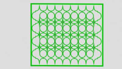 现代绿色镂雕装饰SU模型下载_sketchup草图大师SKP模型