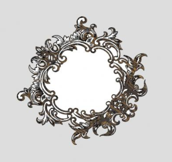 欧式镂雕装饰镜子SU模型下载_sketchup草图大师SKP模型