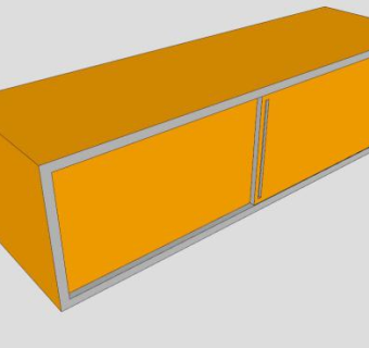 现代黄色吊柜SU模型下载_sketchup草图大师SKP模型