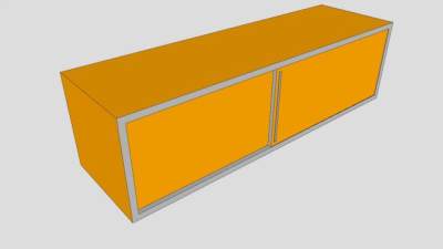 现代黄色吊柜SU模型下载_sketchup草图大师SKP模型