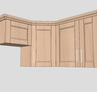 现代转角墙橱柜SU模型下载_sketchup草图大师SKP模型