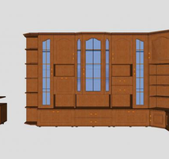 现代转角橱柜SU模型下载_sketchup草图大师SKP模型