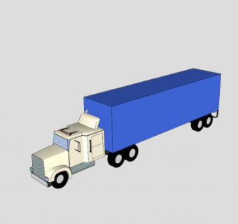 货柜车SU模型下载_sketchup草图大师SKP模型