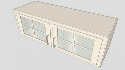 上层橱柜吊柜小双柜SU模型下载_sketchup草图大师SKP模型