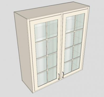 双层玻璃橱柜吊柜SU模型下载_sketchup草图大师SKP模型
