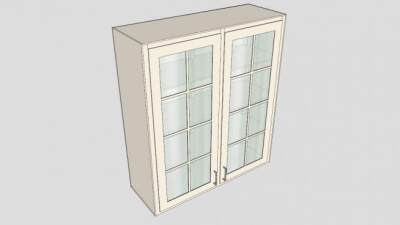 双层玻璃橱柜吊柜SU模型下载_sketchup草图大师SKP模型